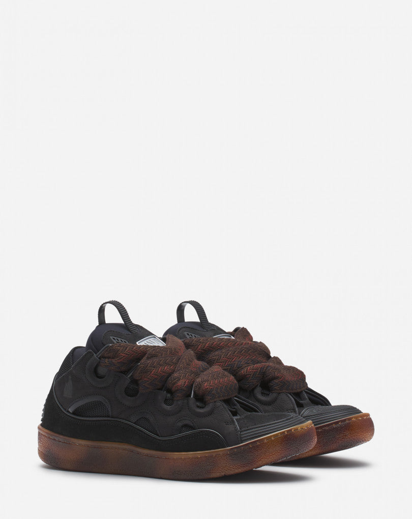 未使用・タグ付き LANVIN COLLECTION 24.5cmダークブラウン Lanvin Dark Brown Curb Sneakers – ICETIME LUXE