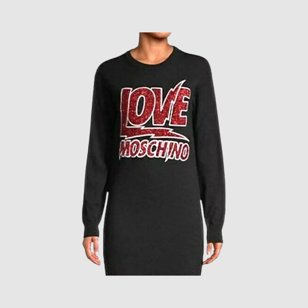 Moschino Black Knit Sweater Dress Moschino Black Knit Sweater Dress