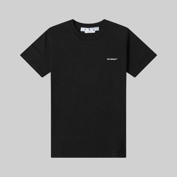 Off White Wave Outline Diag Slim S S Tee Black White