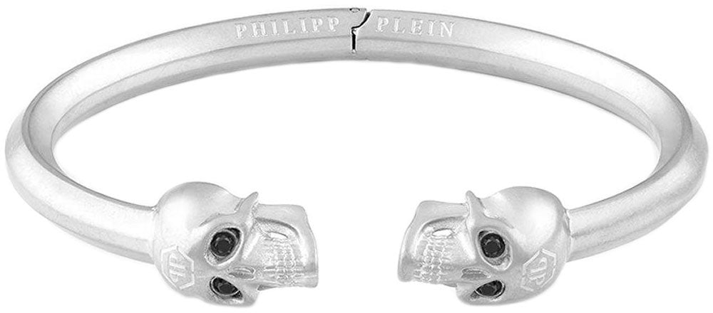 Philipp Plein Silver Steel Open Bracelet