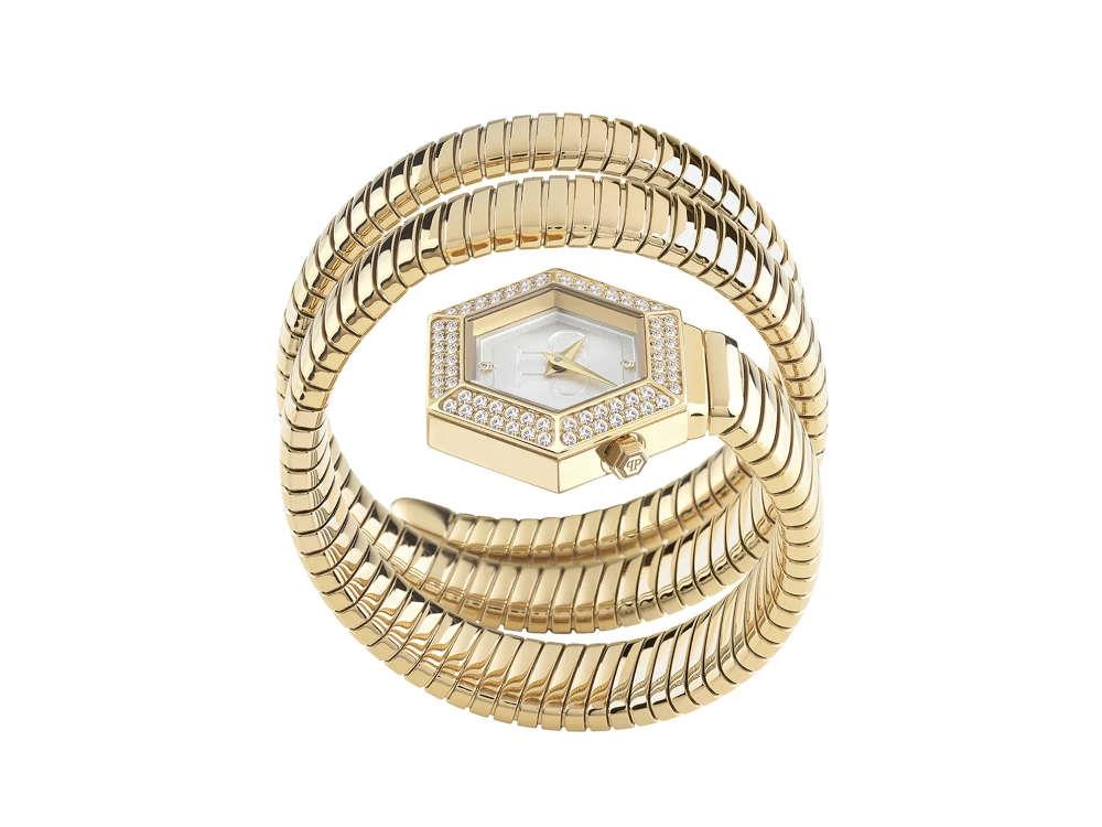 Philipp Plein Gold Snake Hexagon Quartz Watch