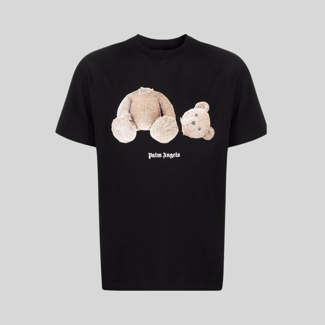 Palm Angels Black Bear-Print T-Shirt