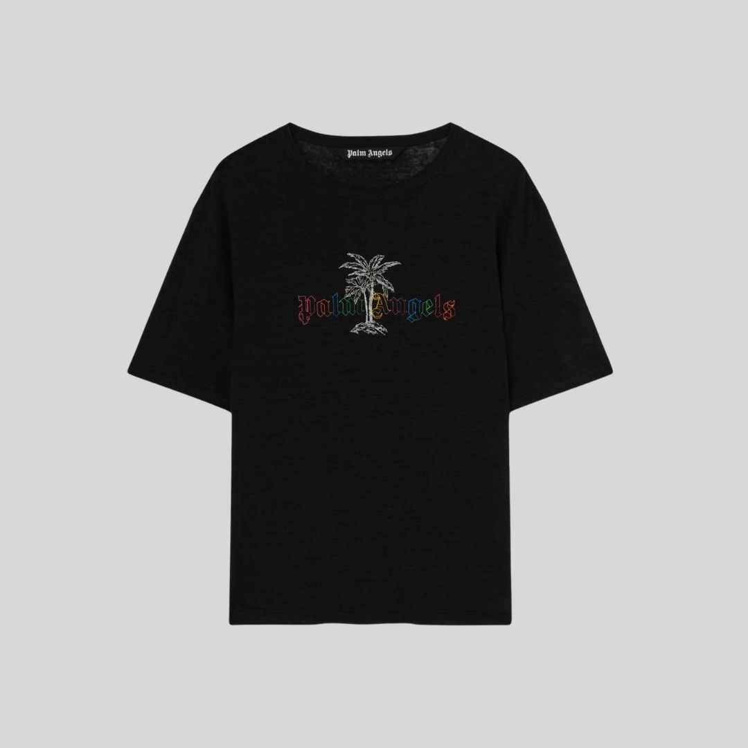 Palm Angels Black Logo-Print T-Shirt