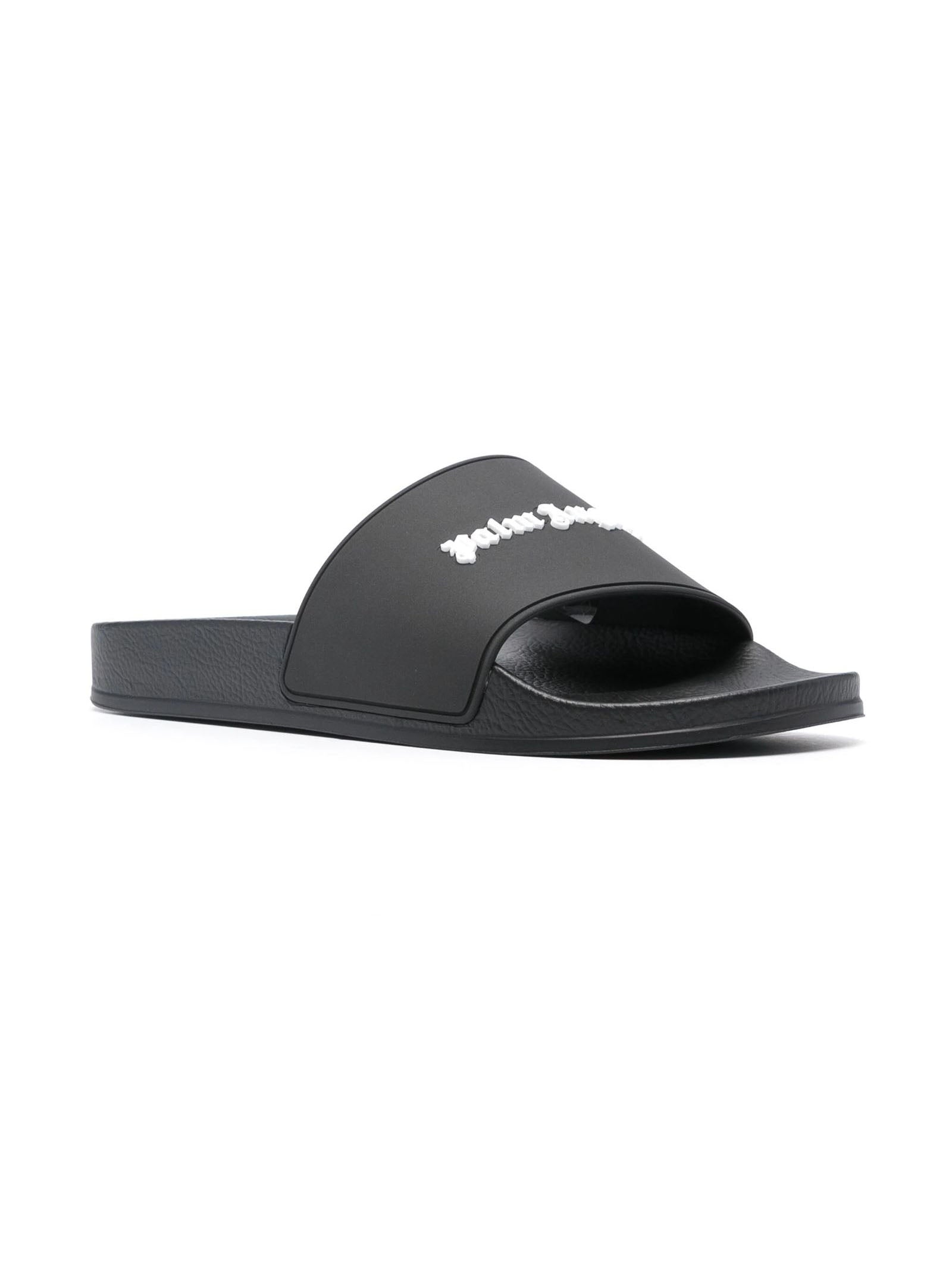 Palm Angels Black Polyurethane Slides – ICETIME LUXE