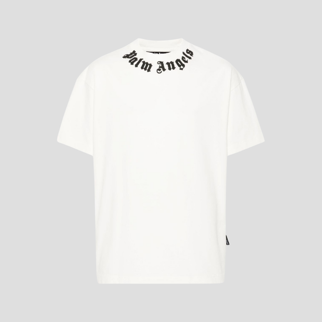 White Logo Neck T-Shirt