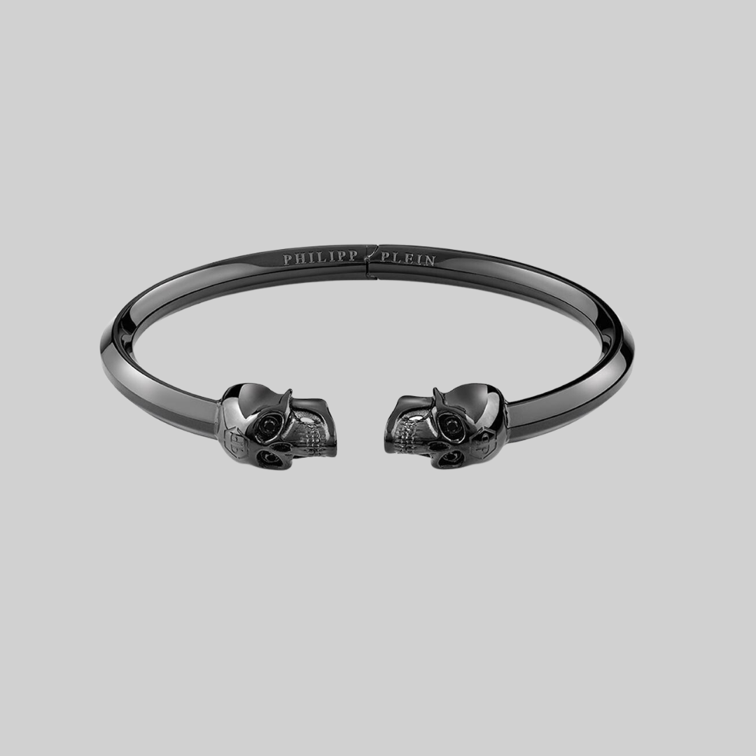 Philipp Plein Black Bangle Stainless Steel Bracelet