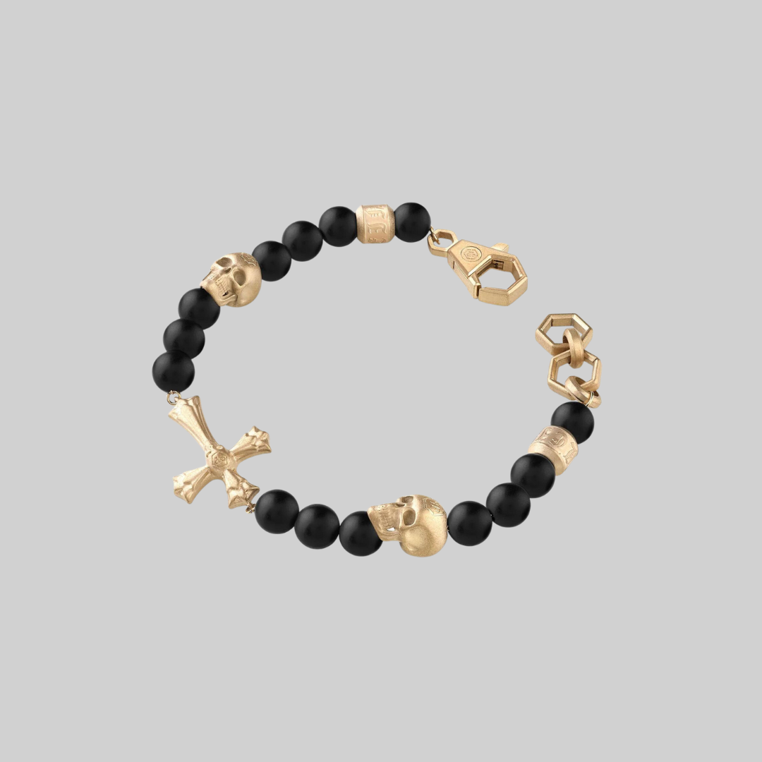 Philipp Plein Gold Whisper Beads Bracelet