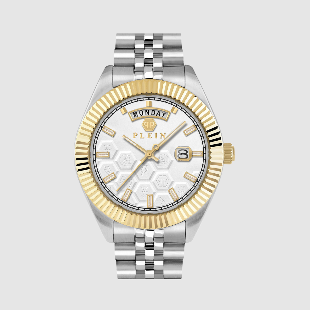 Philipp Plein Two Tone Date Superlative Crystal Watch