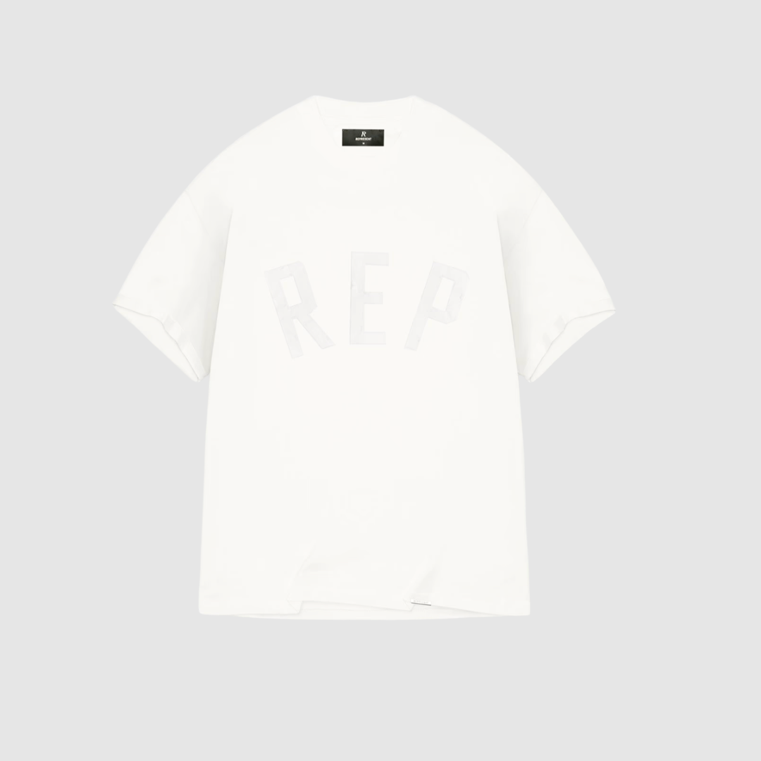 Represent Flat White Applique T-Shirt