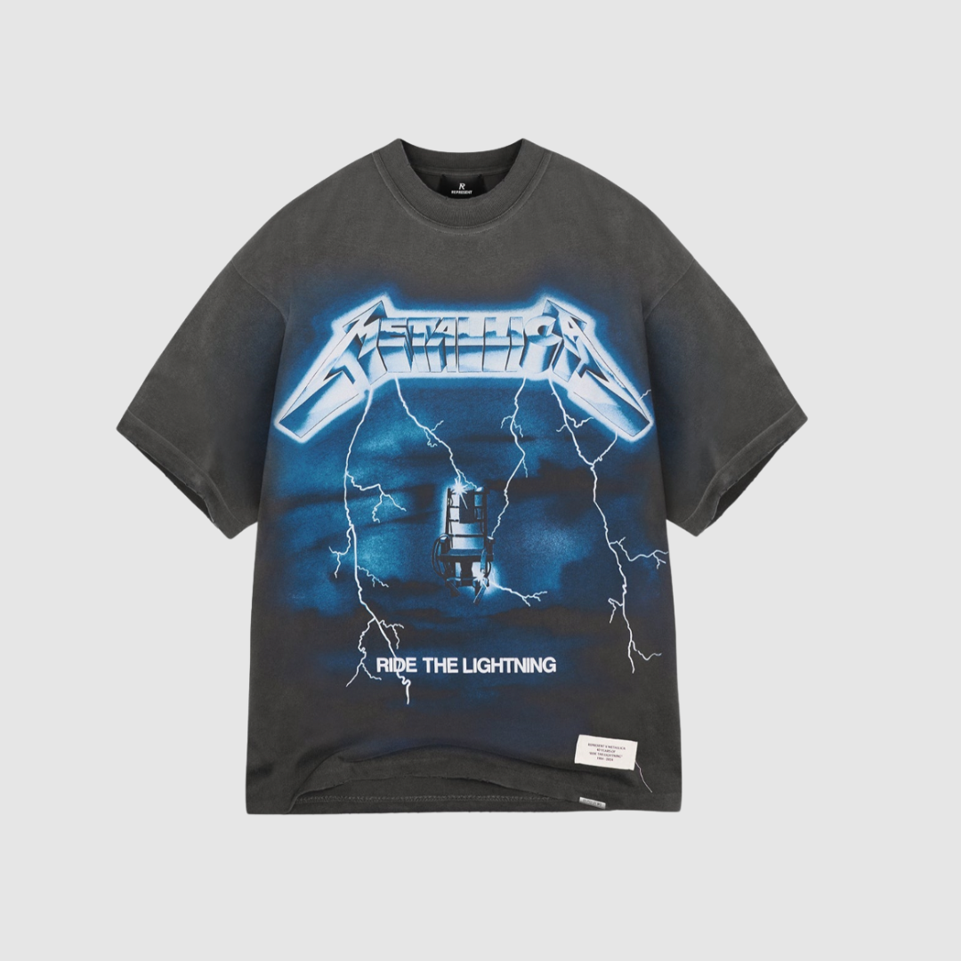 Represent X Metallica Ride Vintage Grey The Lightning T-Shirt