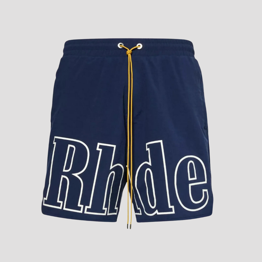 Rhude Navy Blue Logo Swim Shorts