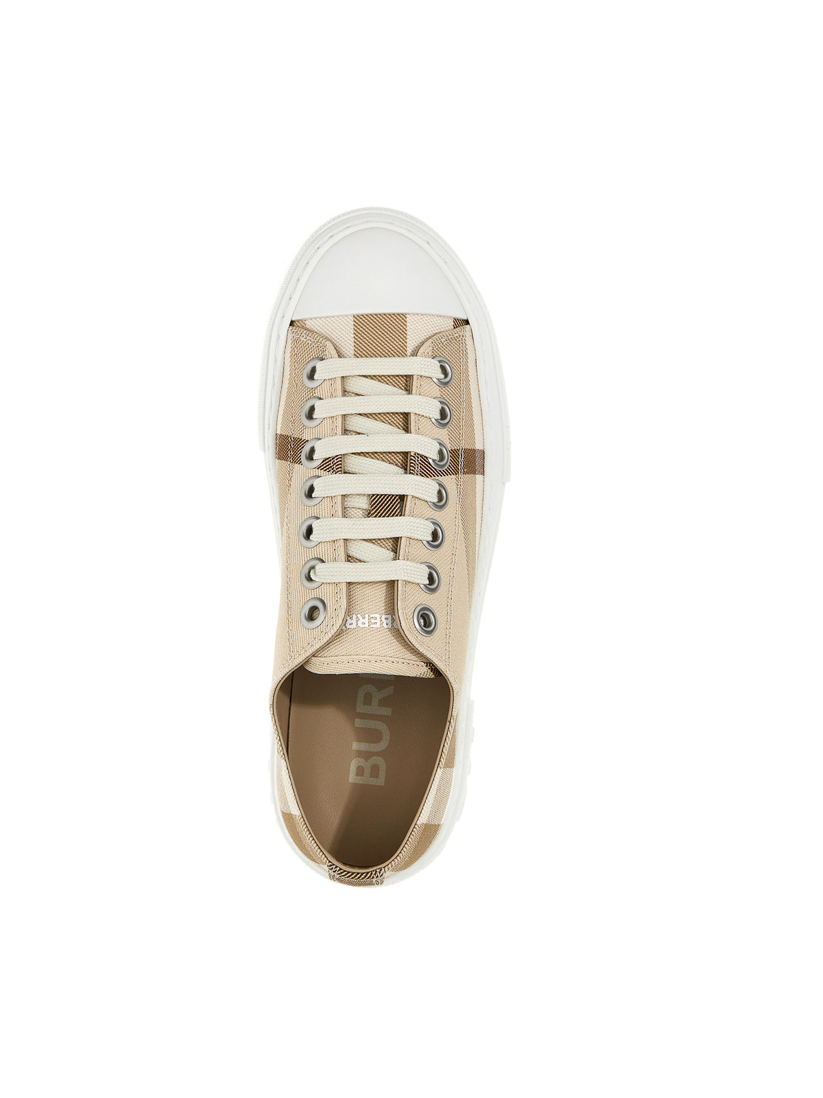 Burberry Beige Check-Print Sneakers