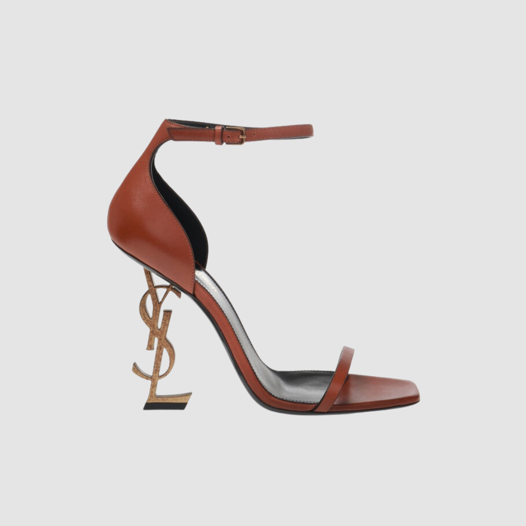 Yves Saint Laurent Brown Dwett Heeled Sandals