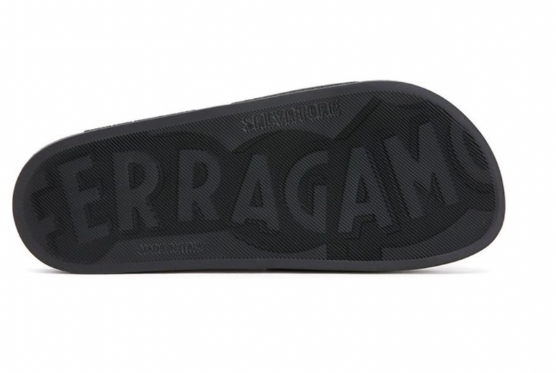 Salvatore Ferragamo Double Gancini Groove 7 Slides