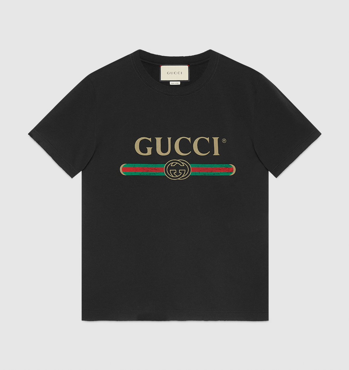 Gucci Black Logo Print Washed T-Shirt