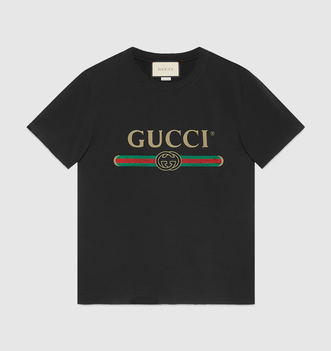 【関税&送料込】Gucci Web T-Shirt Gucci Black Logo Print Washed T-Shirt – ICETIME LUXE