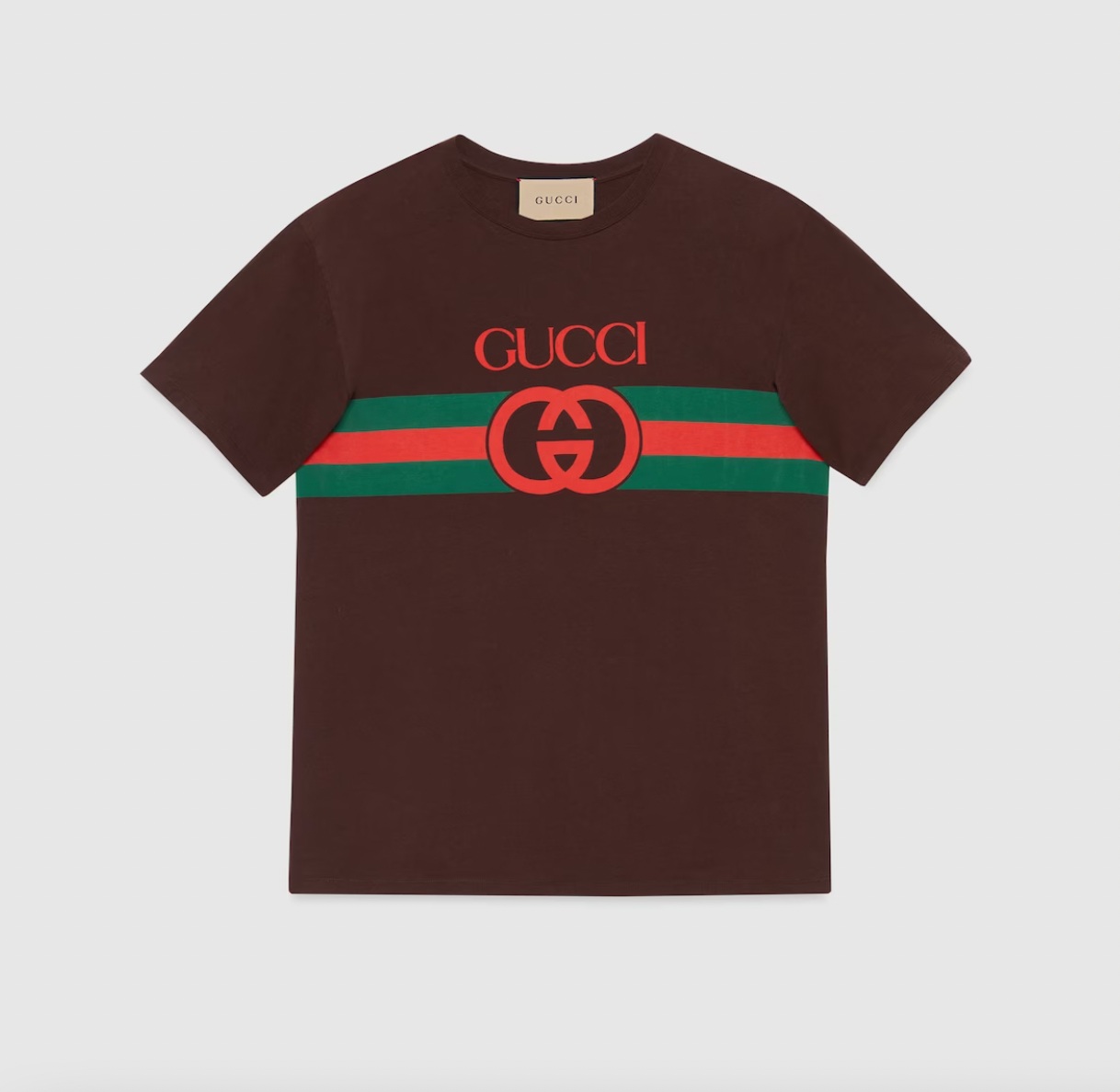 Gucci Brown Logo T-Shirt – ICETIME LUXE Gucci Brown Logo T-Shirt – ICETIME LUXE