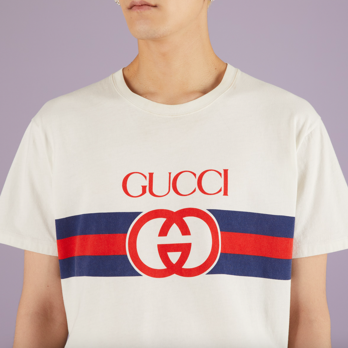 Gucci White Interlocking G-Cotton T-Shirt