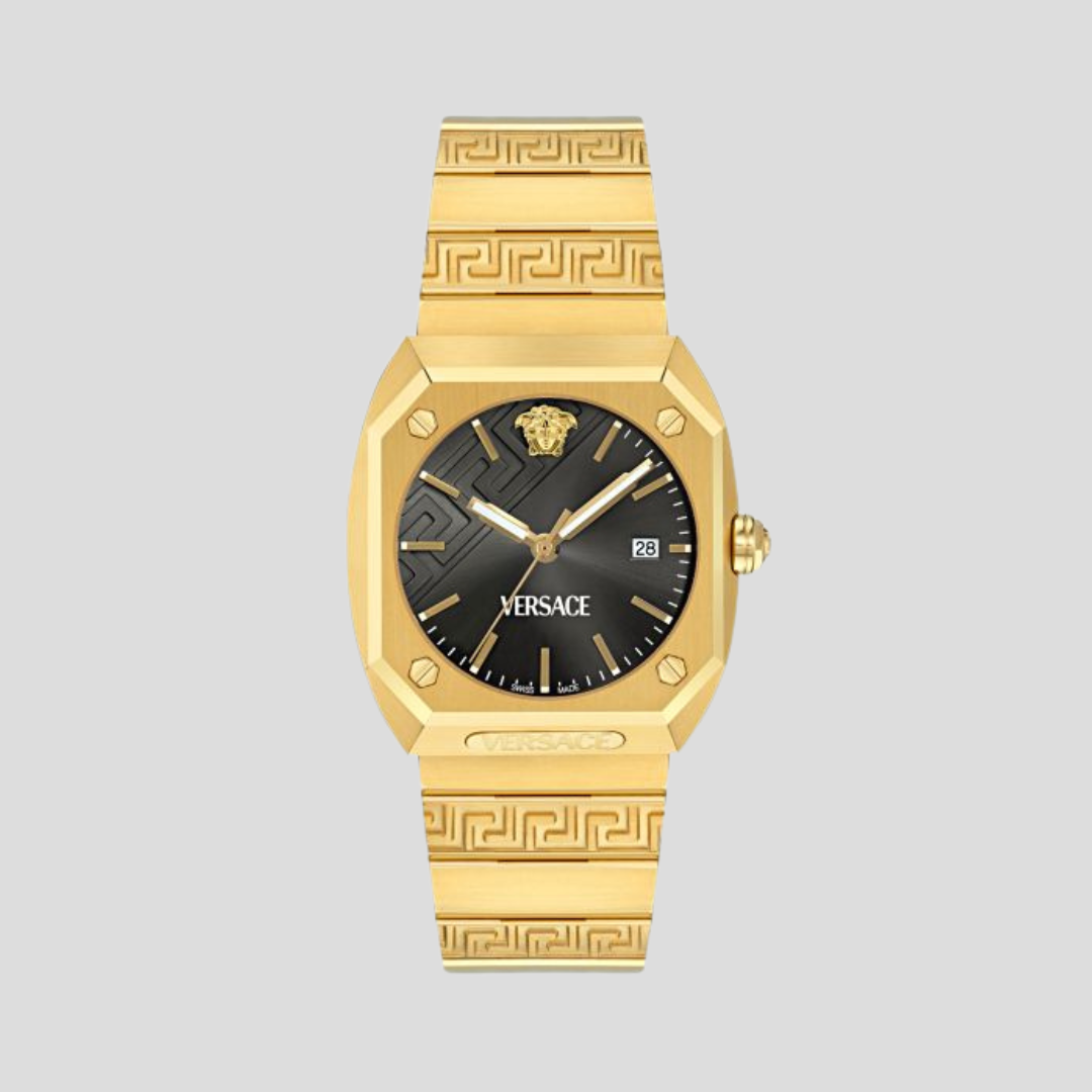 Versace Black Antares Dial Gold-Tone Bracelet Watch