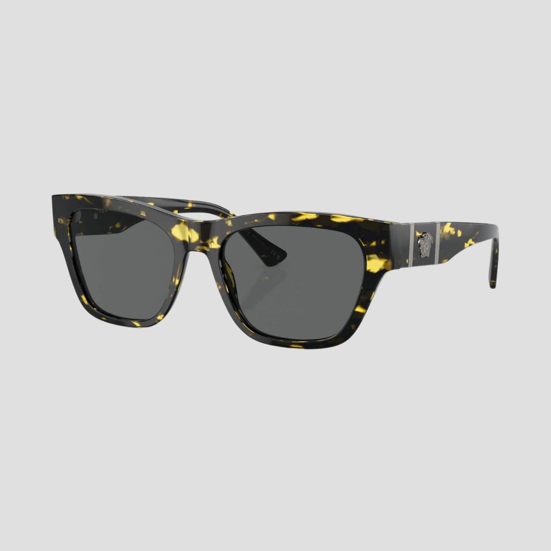 Versace Black Rectangle-Frame Sunglasses