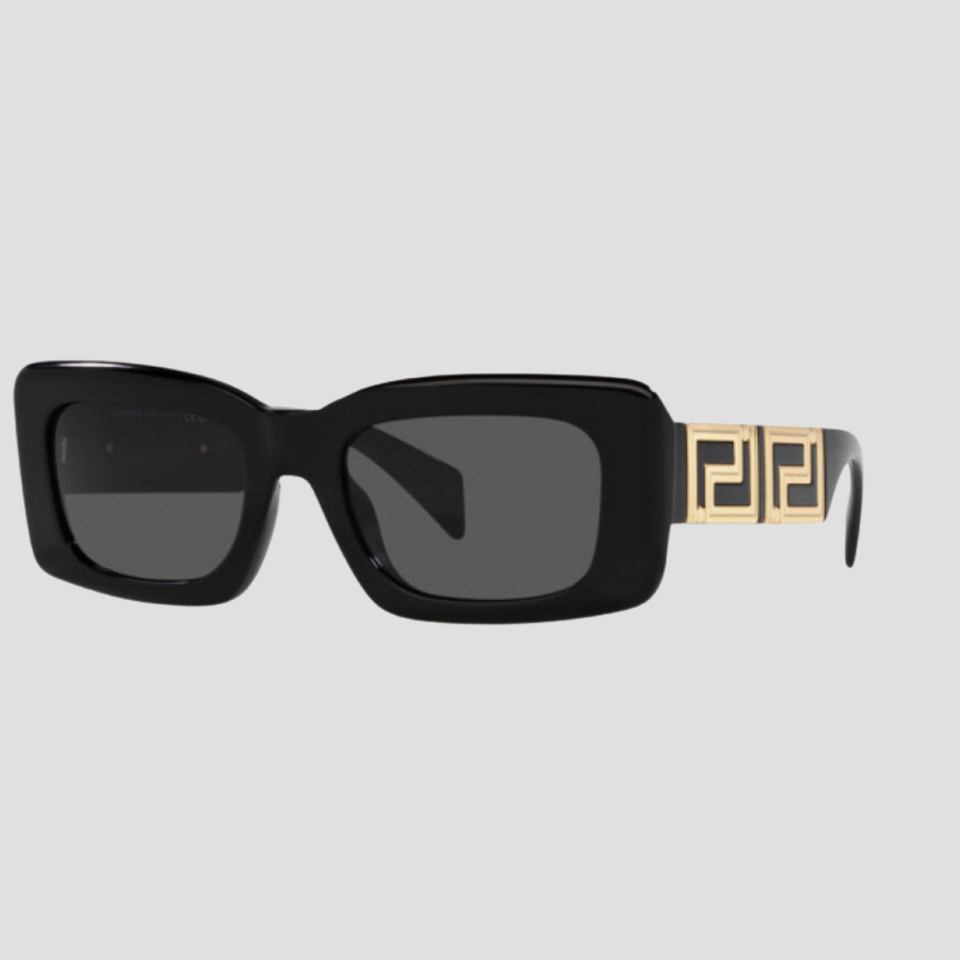 Versace Black Rectangle Black Sunglasses