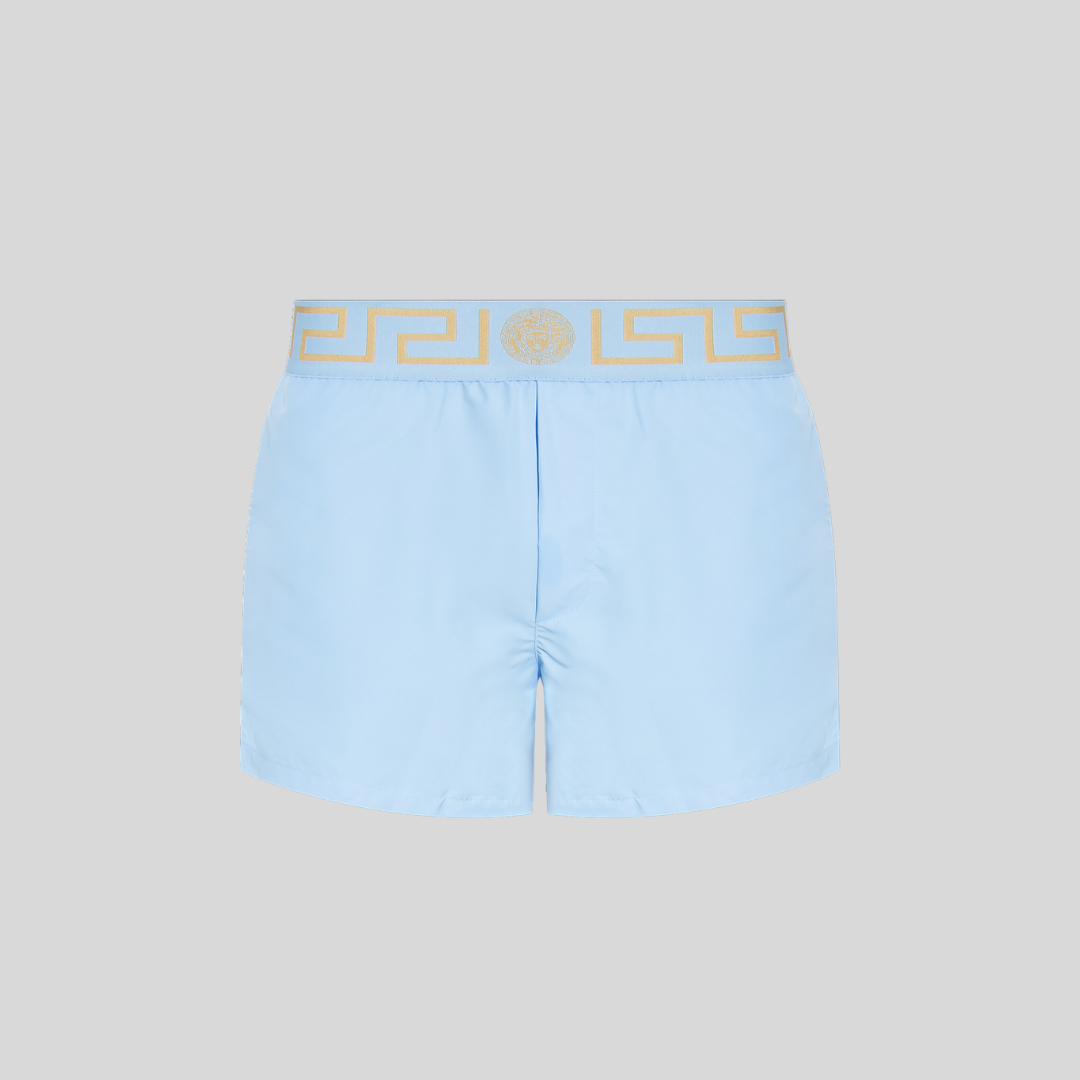 水着 VERSACE Blue Polyester Swimming Shorts Versace Swim Shorts – ICETIME LUXE