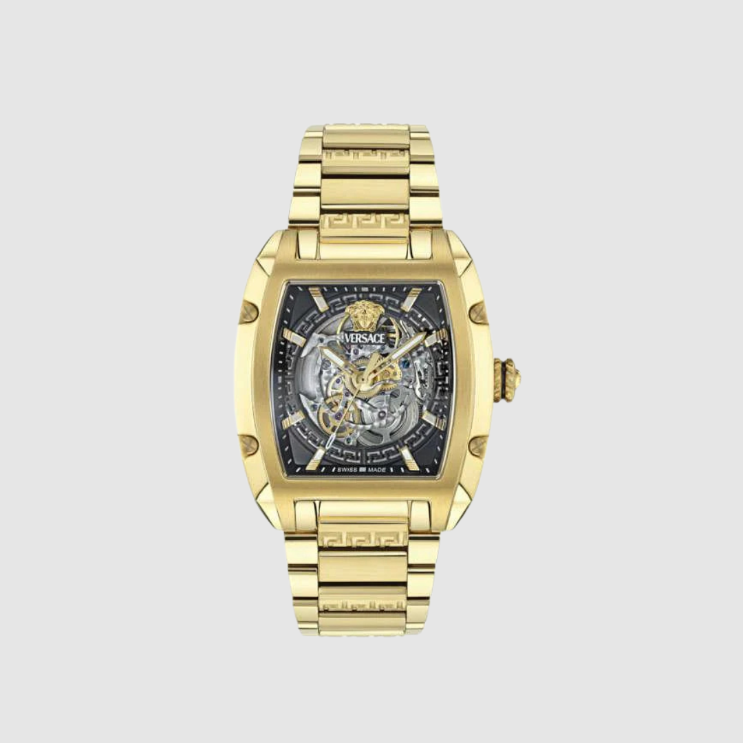 Versace Gold Dominus Skeleton Automatic Watch