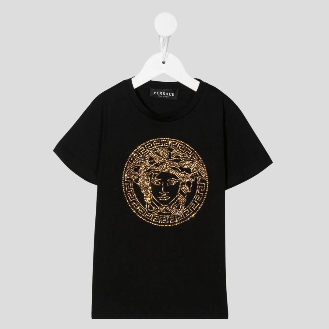 versace t shirt gold and black