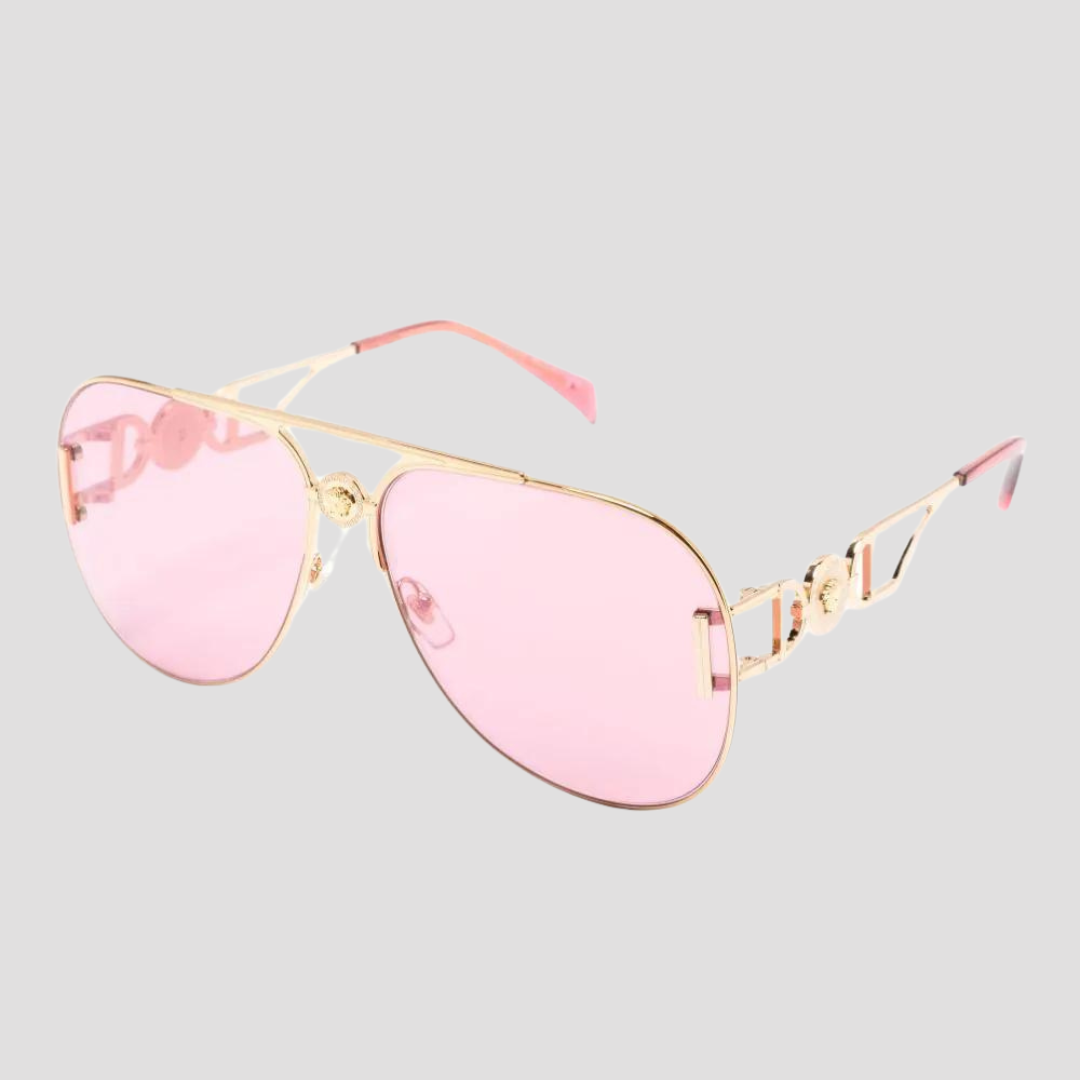 Versace Pink Medusa Biggie Pilot-frame Sunglasses