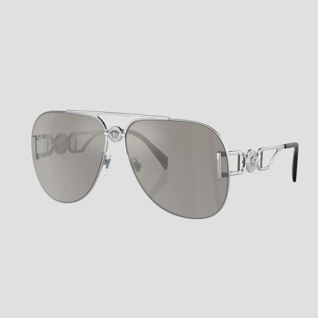 Versace Silver Medusa Aviator Sunglasses