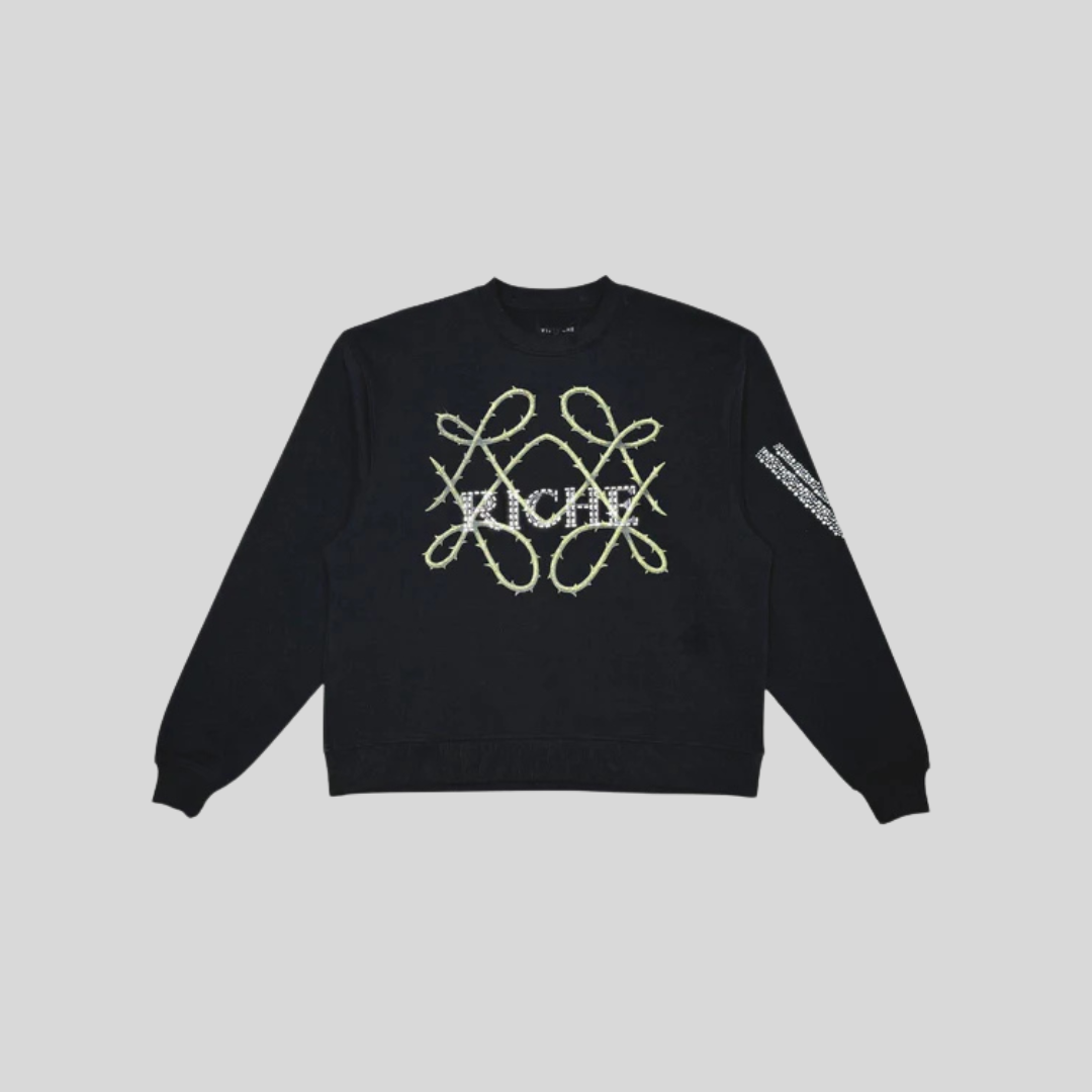 Vie+Riche Black Live Rose Sweatshirt