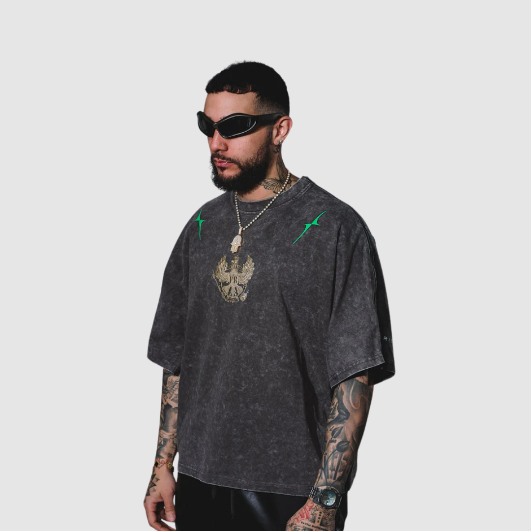 Vie+Riche Paris Acid Grey Waterloo Badge Tee