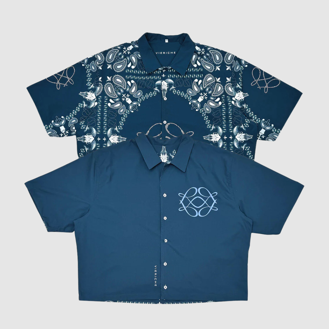 Vie+Riche Paris Navy Reversible Paisley Shirt