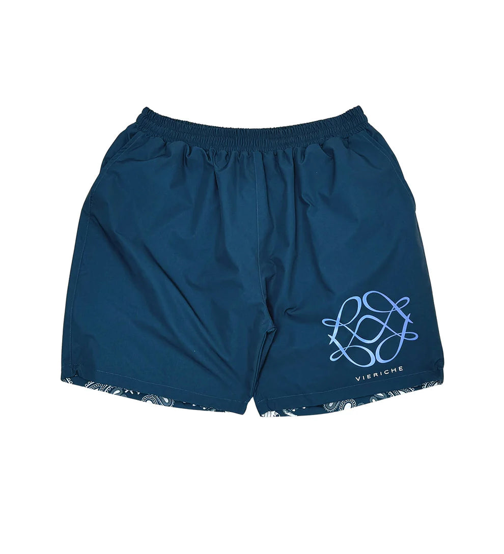 Vie+Riche Paris Navy Reversible Paisley Shorts