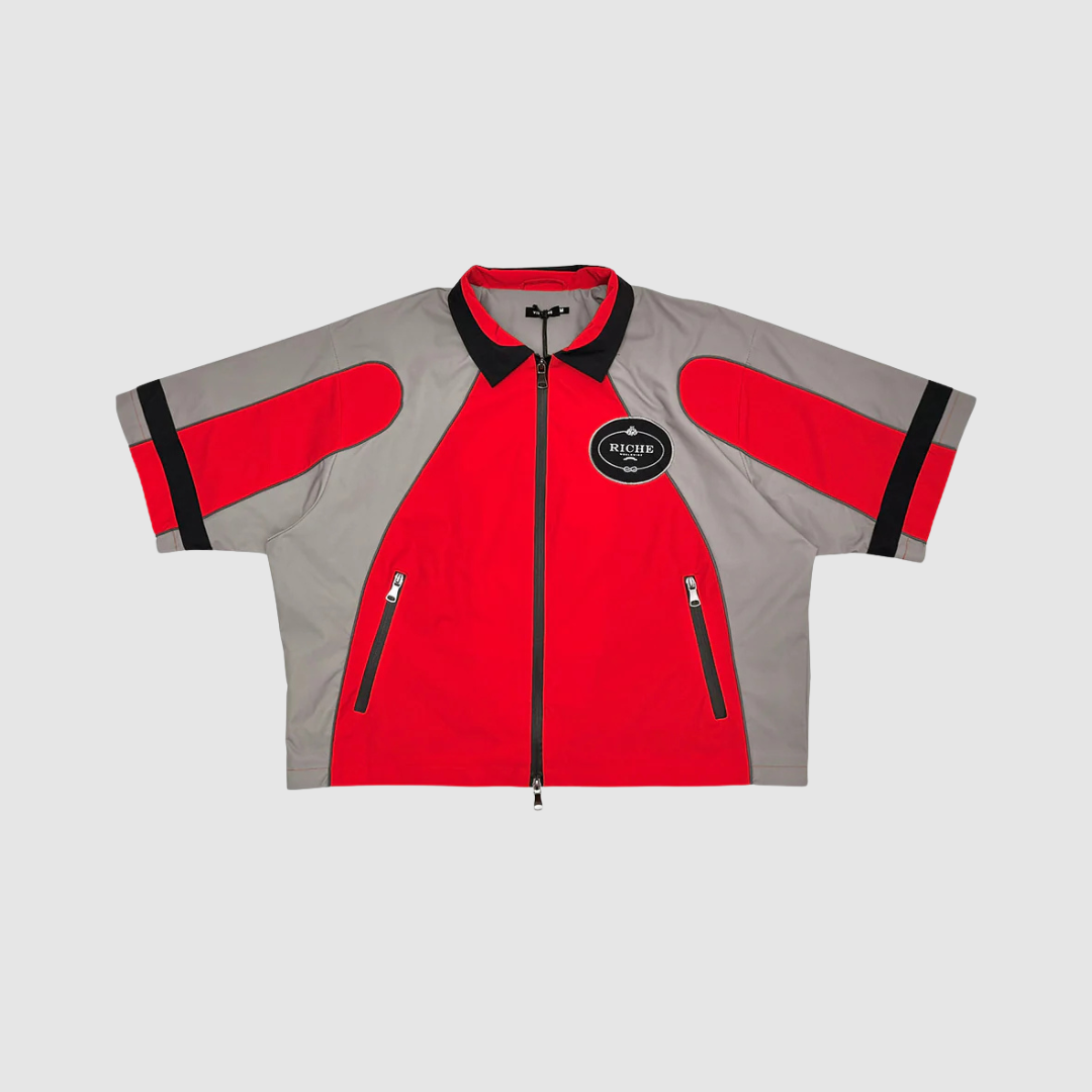 Vie+Riche Paris Red Nylon Biker Shirt