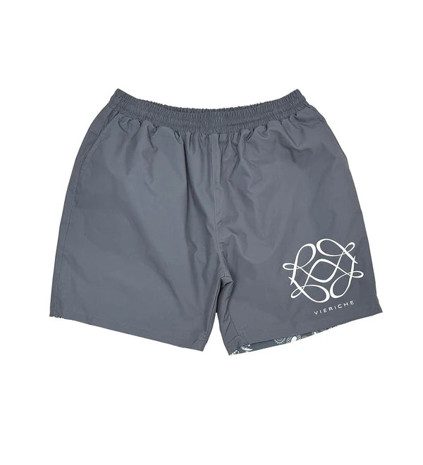 Vie+Riche Paris Reversible Paisley Print Taupe Shorts
