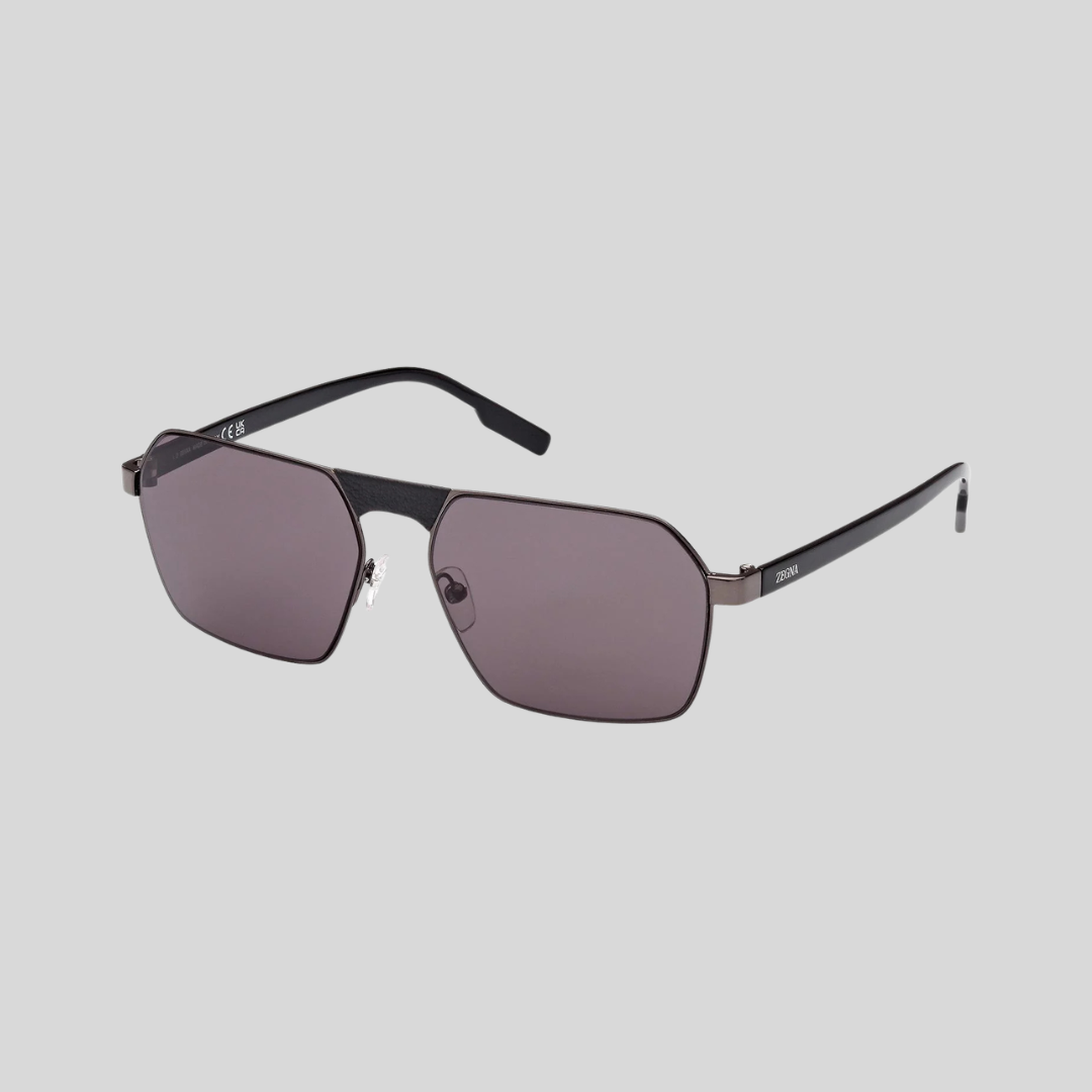 Zegna EZ0210 08A Shiny Gunmetal Sunglasses