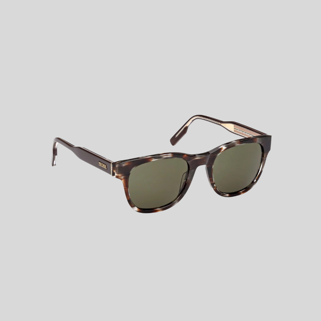 Zegna EZ0222 50N Light Brown Striped Sunglasses