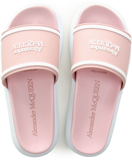 Alexander McQueen Oversized Hybrid Slides in Pale Pink