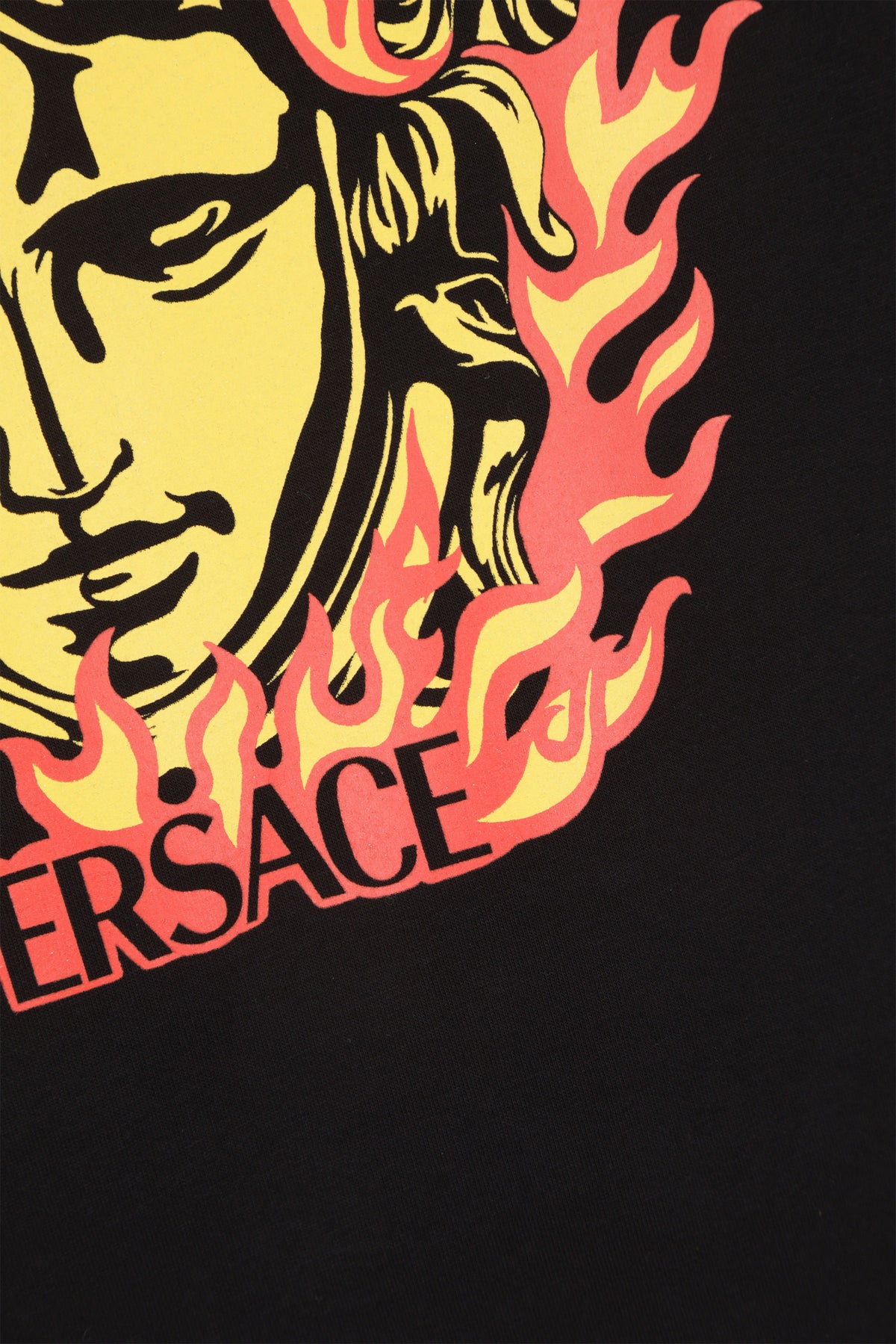 Versace Black Medusa Flame Print T-Shirt