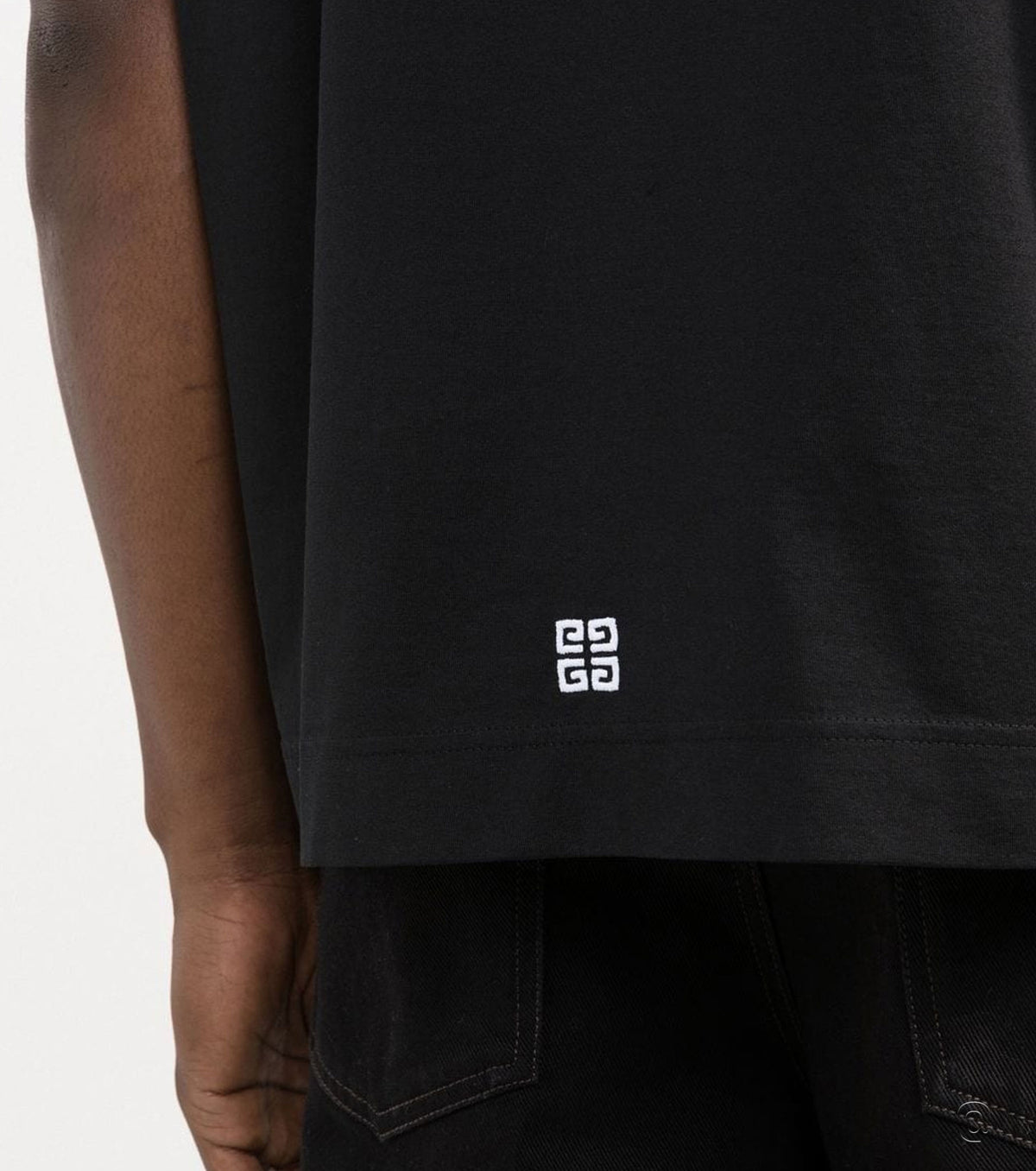 Givenchy Black College Logo-Embroidered T-Shirt
