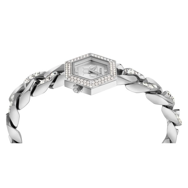 Philipp Plein Silver The Hexagon Groumette Crystal Watch