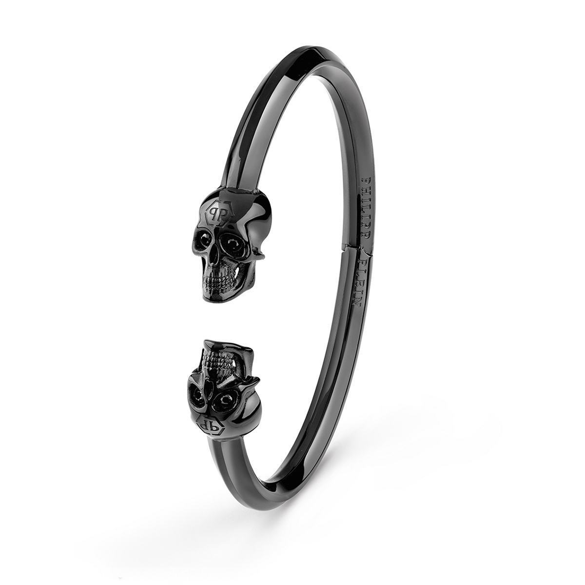 Philipp Plein Black Bangle Stainless Steel Bracelet
