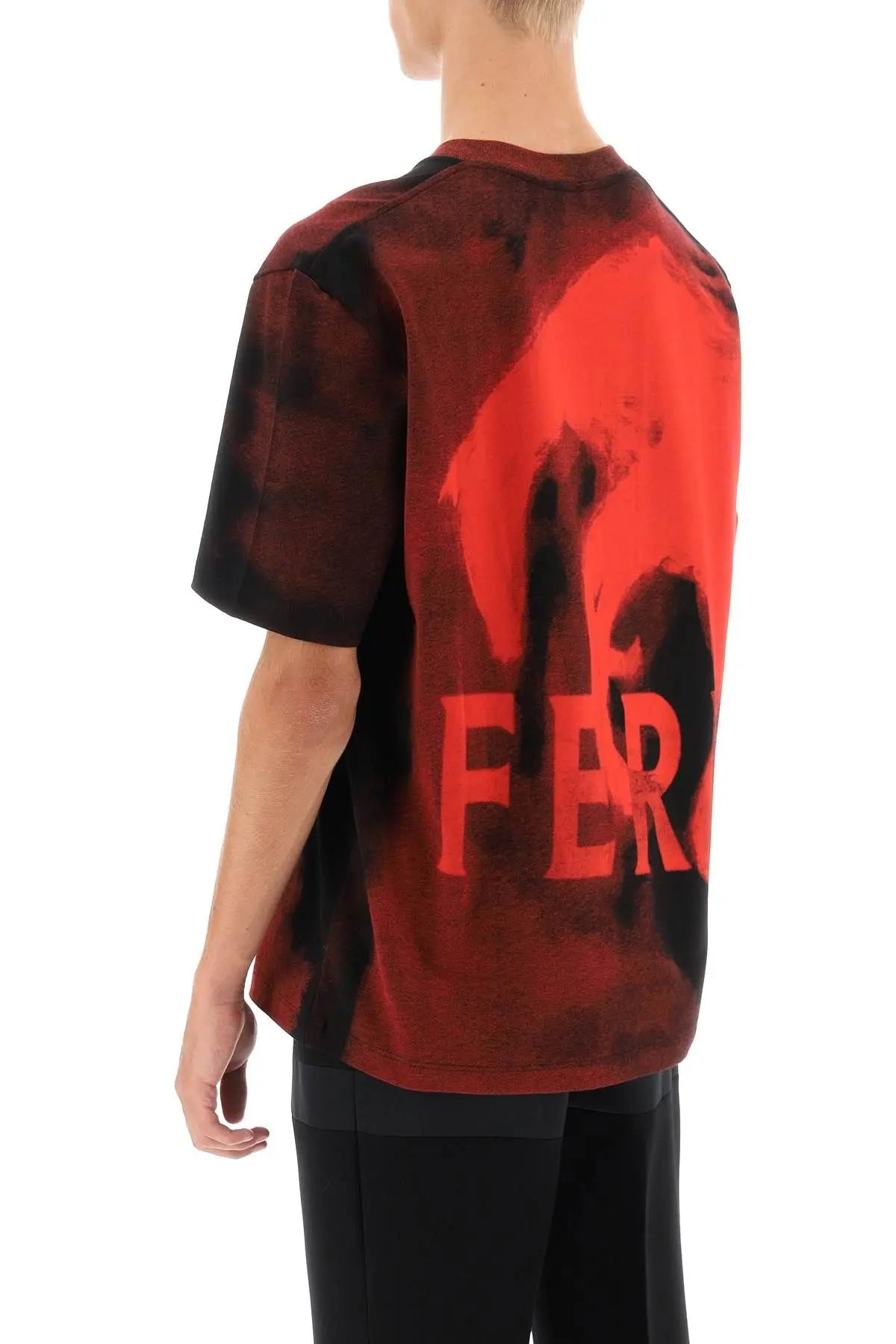 Salvatore Ferragamo Red Mustang Print T-Shirt