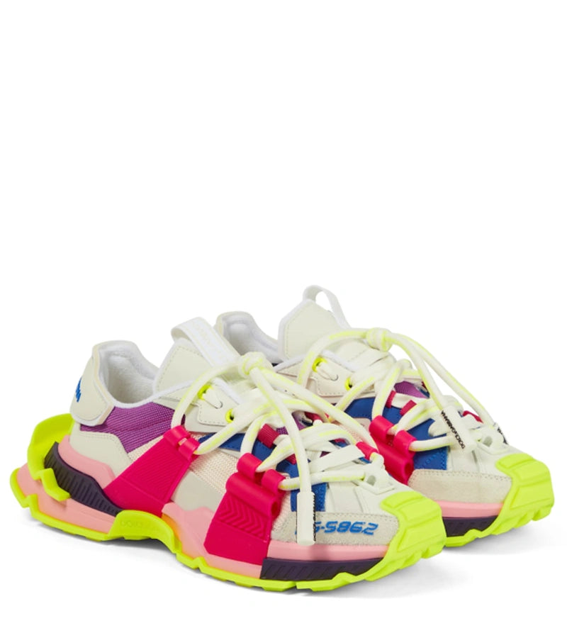 Dolce & Gabbana Mixed-material Space Sneakers In Multicolor