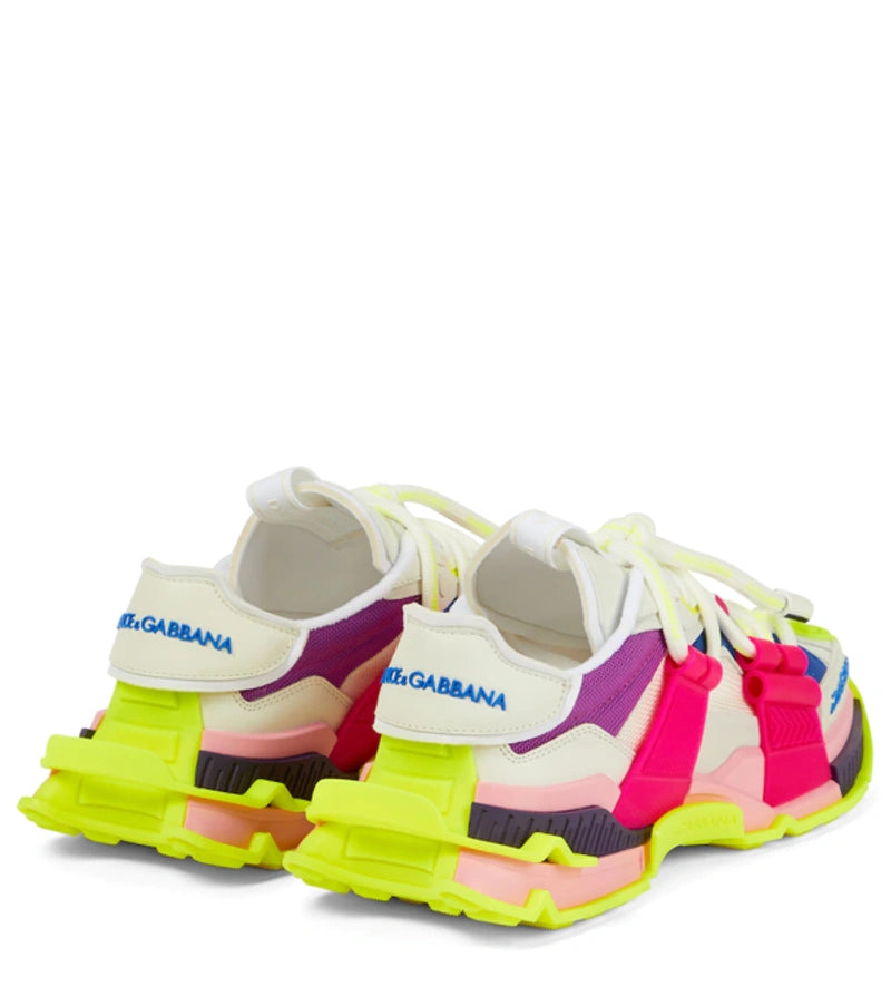 Dolce & Gabbana Mixed-material Space Sneakers In Multicolor