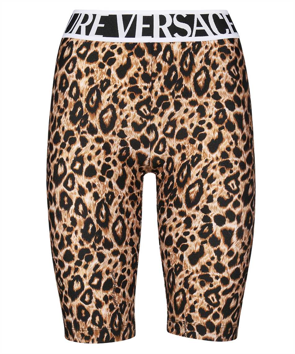 Versace Jeans Couture Brown Leopard Print Biker Shorts
