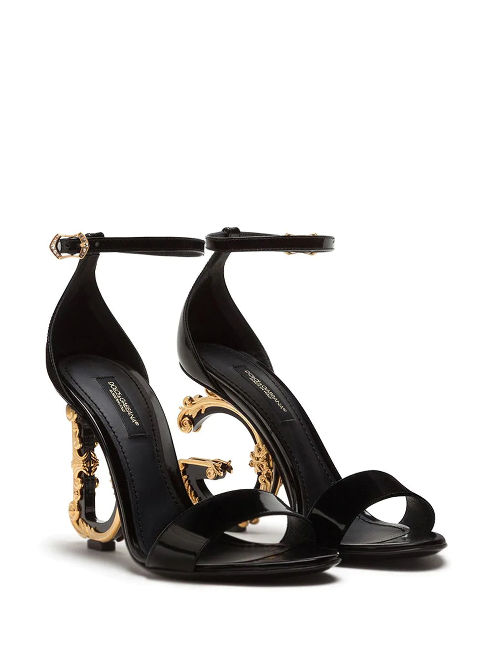 Dolce & Gabbana Black Baroque Heels Sandals