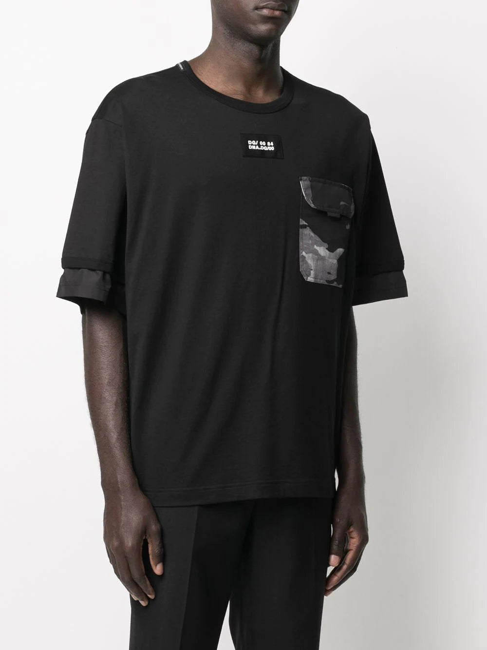 Dolce & Gabbana Black Layered Detail T-Shirt