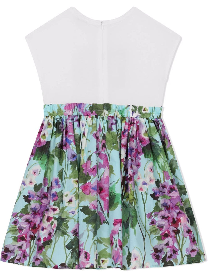 Dolce & Gabbana Kids logo-patch floral print sundress